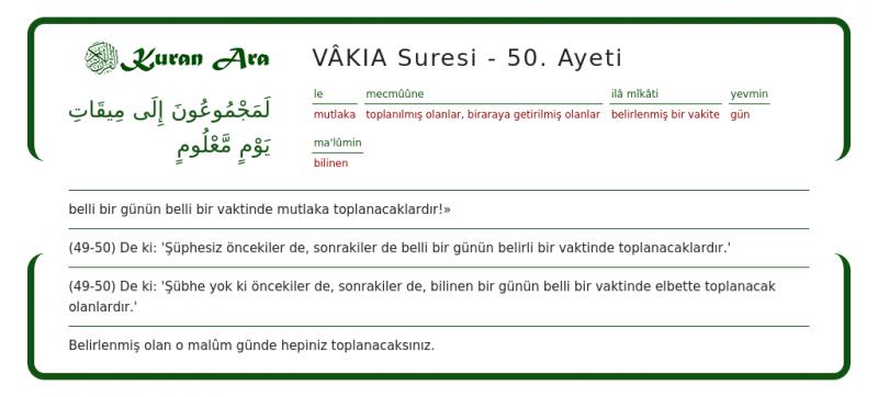 Vakıa Suresi Meali